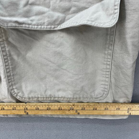 Vintage Eddie Bauer Jacket Men's XL Beige Canvas Flannel Lining Corduroy Collar - Picture 11 of 12